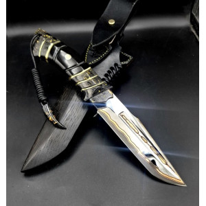 ЧОРНИЙ СКОРПІОН ІІІ авторський ніж ручної роботи Павла Гончаренка, сталь - К110™ в ламінаті n690 через латунь і мідь, 61 HRC. Photo 3